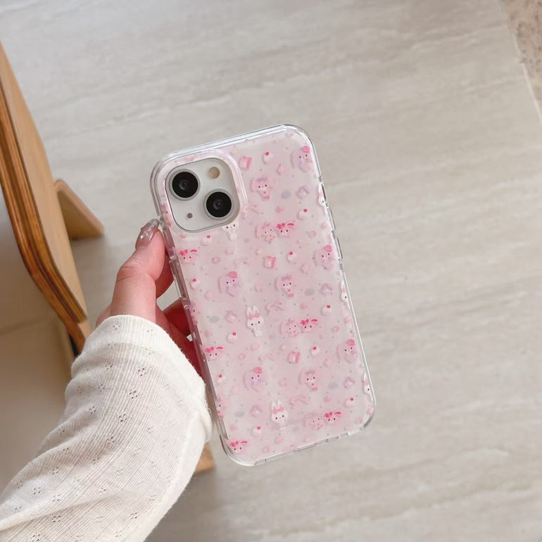 Cute Cartoon Silicon Case For iPhone With Charm