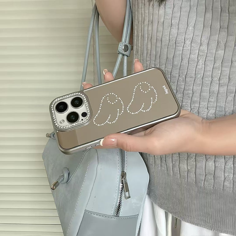 Angel Butterflies Mirror Case For iPhone With Charm