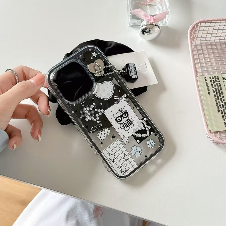 Kitty's Sticker Silicon Case For iPhone With Kitty Charm