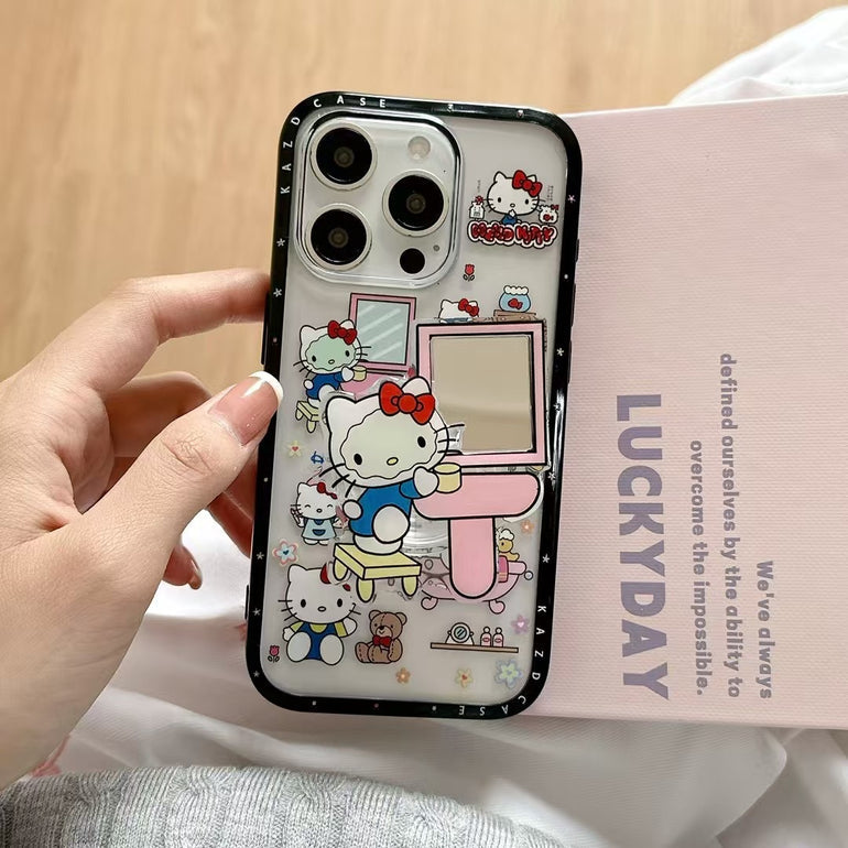 Kitty Pattern Silicon Case For iPhone