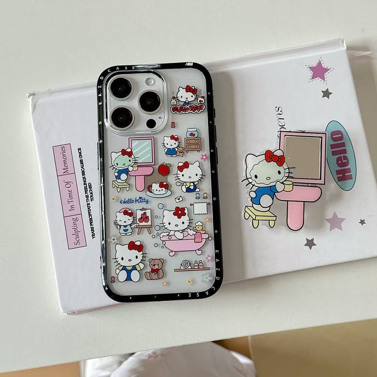 Kitty Pattern Silicon Case For iPhone