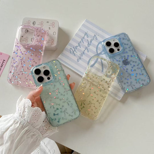 Holographic Bows Silicon Case For iPhone