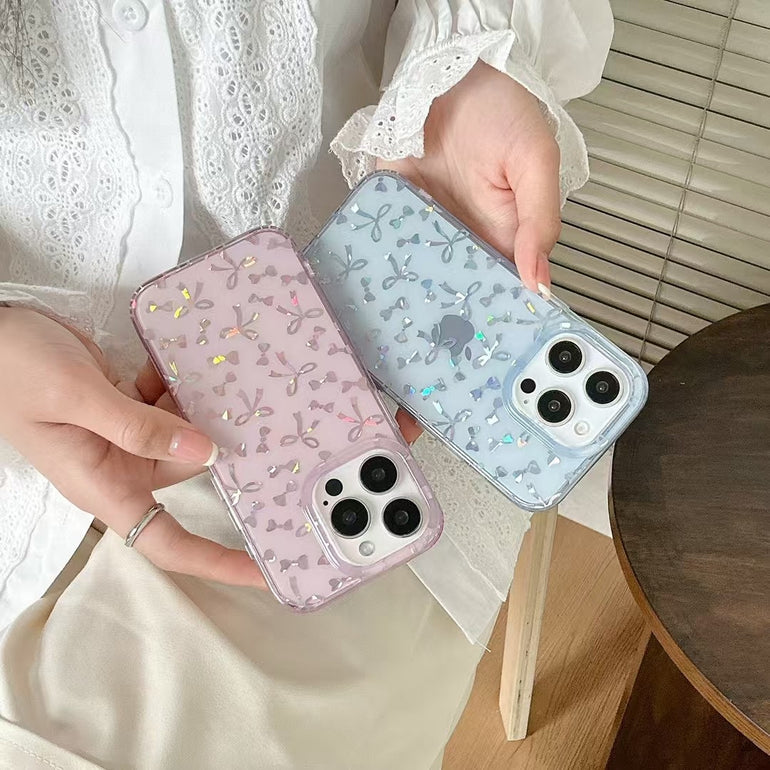 Holographic Bows Silicon Case For iPhone