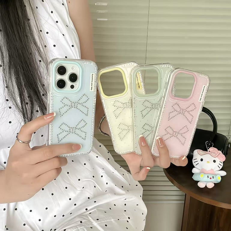 Beaded Bow Silicon Case For iPhone