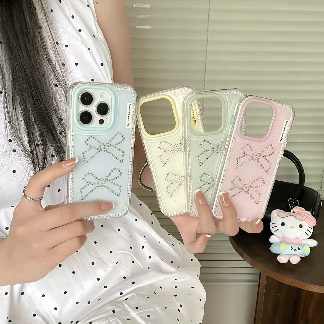 Beaded Bow Silicon Case For iPhone