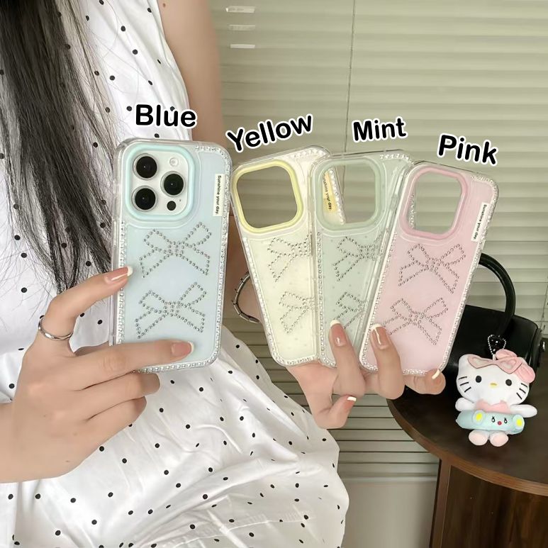 Beaded Bow Silicon Case For iPhone
