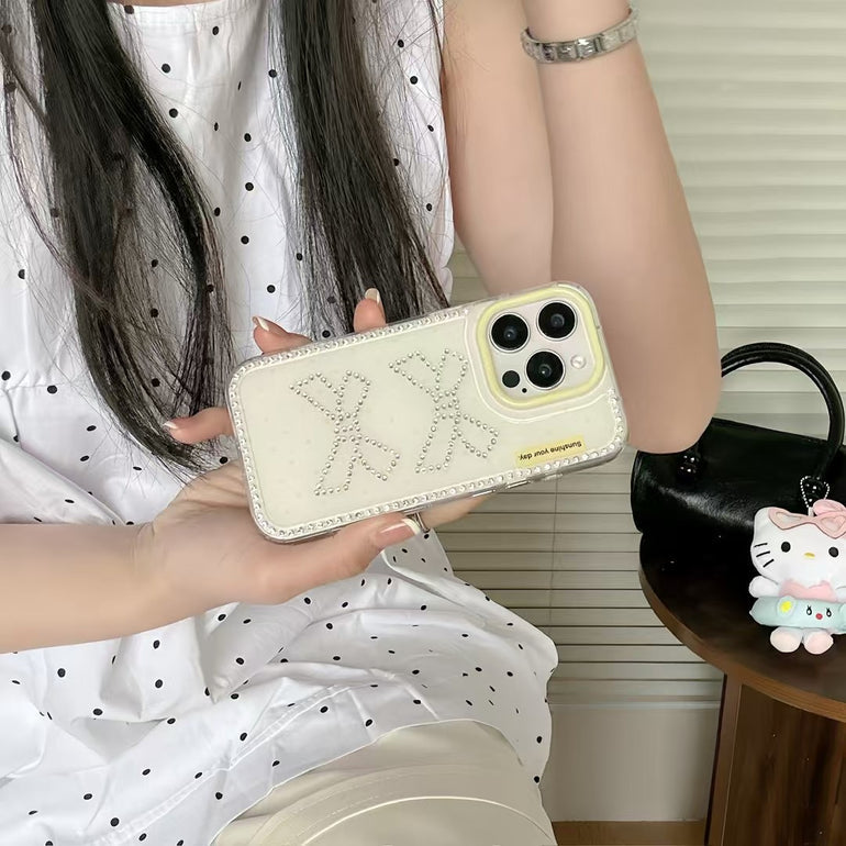Beaded Bow Silicon Case For iPhone