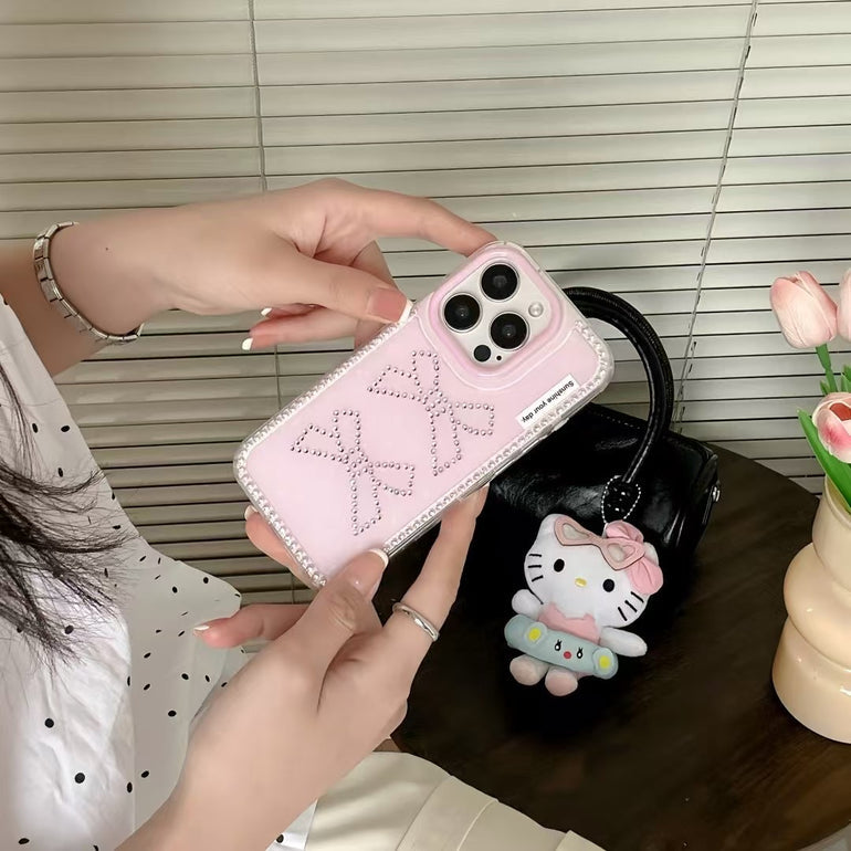 Beaded Bow Silicon Case For iPhone