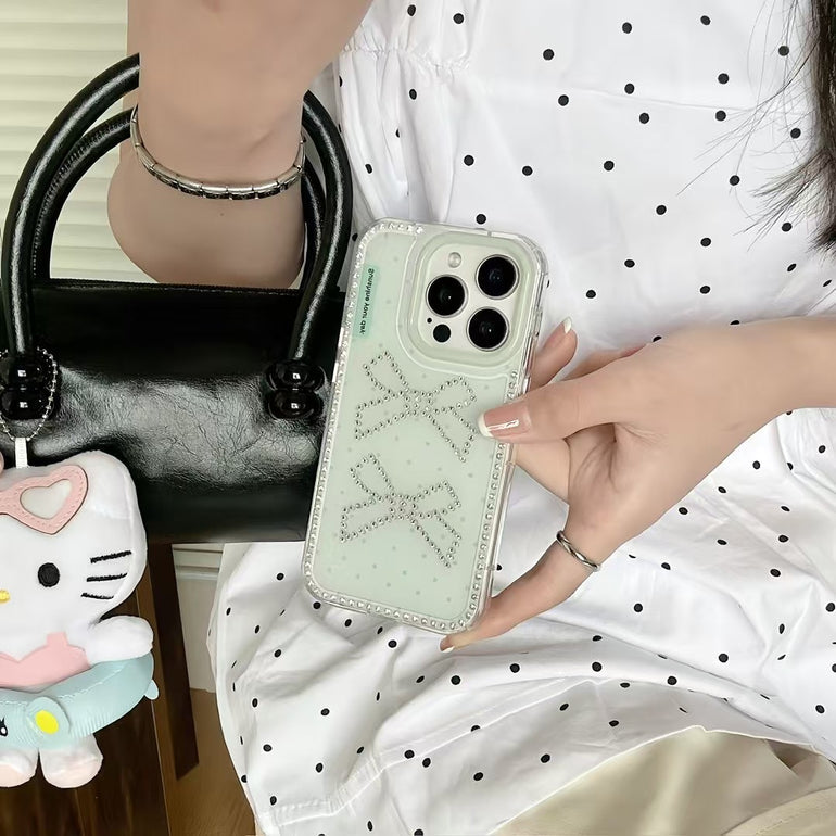 Beaded Bow Silicon Case For iPhone