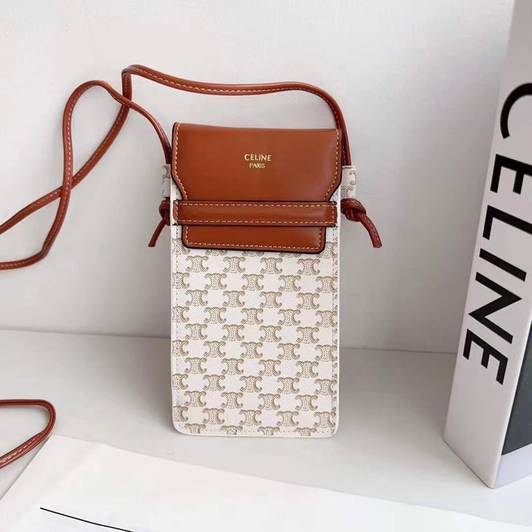 Luxury Branded Leather Bag For iPhone With Sling