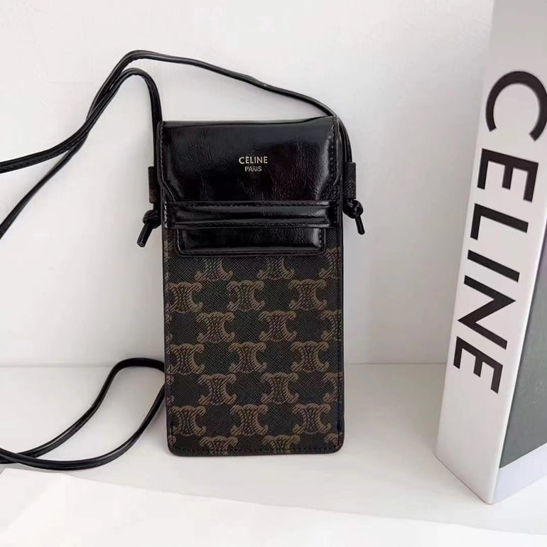Luxury Branded Leather Bag For iPhone With Sling