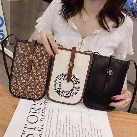 Luxury Branded Leather Bag For iPhone With Sling