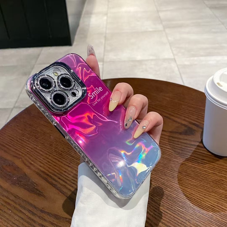 Lovely Smile Silicon Case For iPhone With Lens Protection
