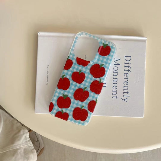 Apple Pattern Designer Case For iPhone With Charm