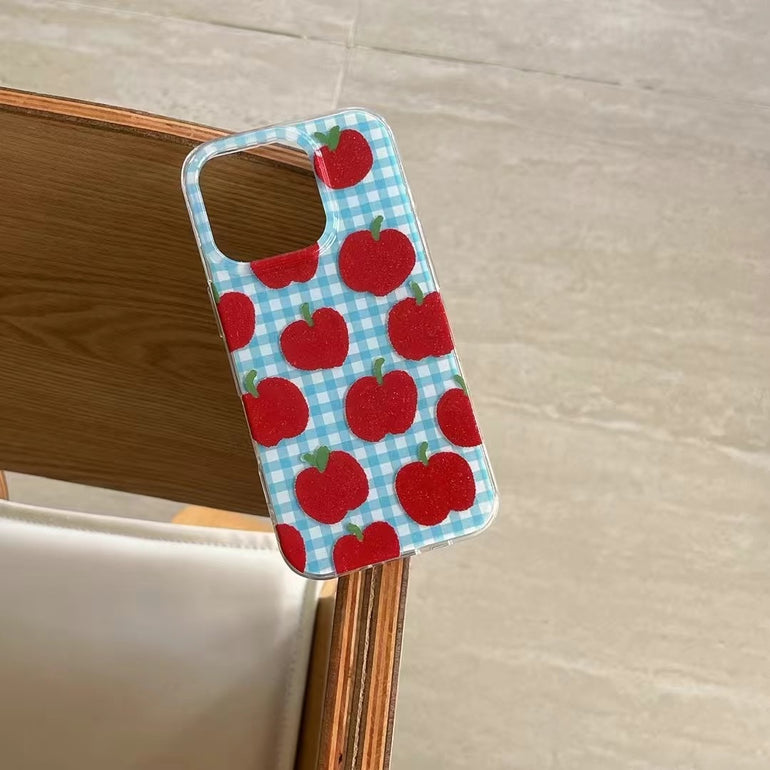 Apple Pattern Designer Case For iPhone With Charm