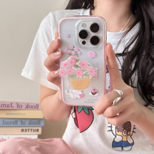 Flower Designer Case For iPhone With Holder