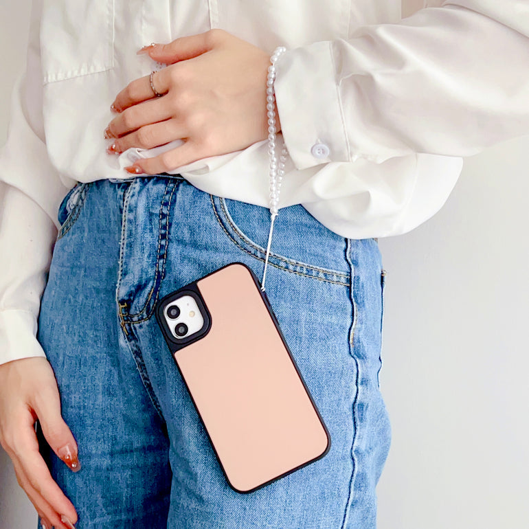 Reflective Mirror Case for iPhone With Beaded Charm