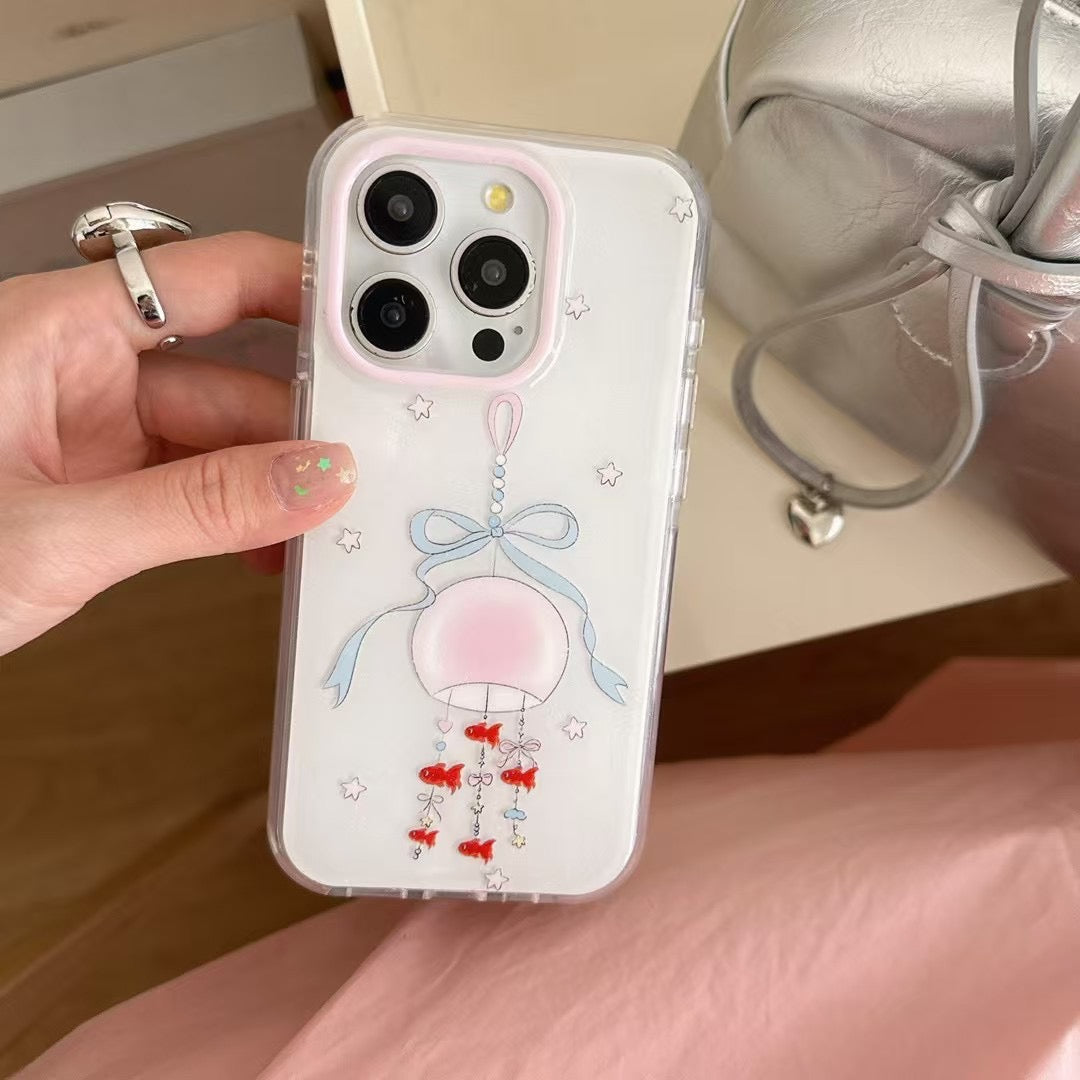 Hanging Fish Designer Case For iPhone With Charm