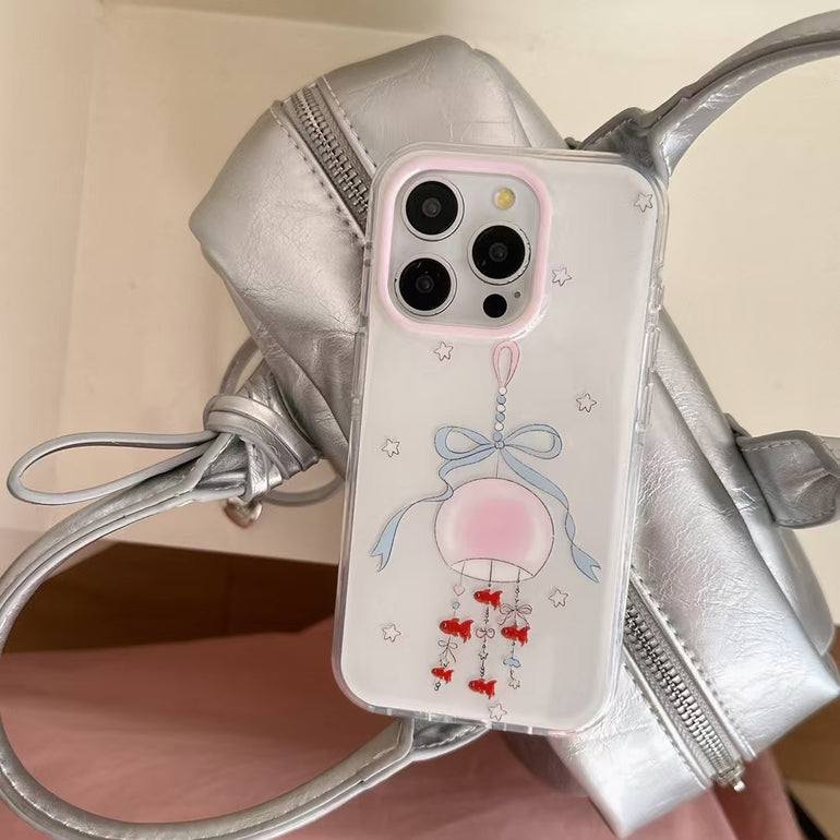 Hanging Fish Designer Case For iPhone With Charm