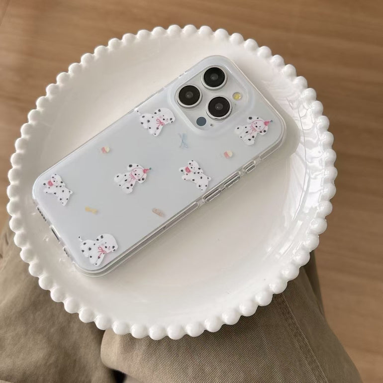 Puppy Pattern Silicon Case For iPhone With Puppy Charm