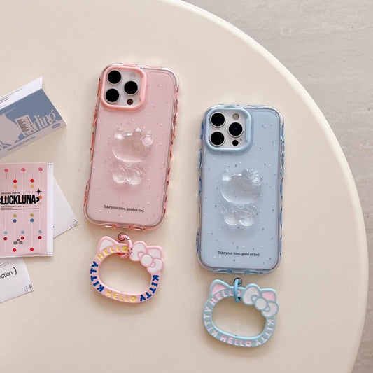Cute Kitty Silicon Case For iPhone With Charm