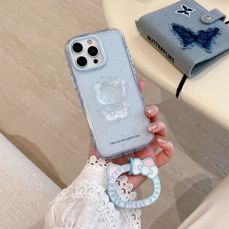 Cute Kitty Silicon Case For iPhone With Charm