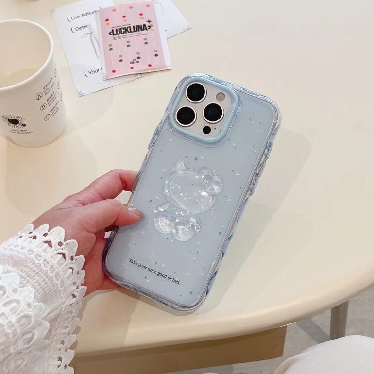 Cute Kitty Silicon Case For iPhone With Charm