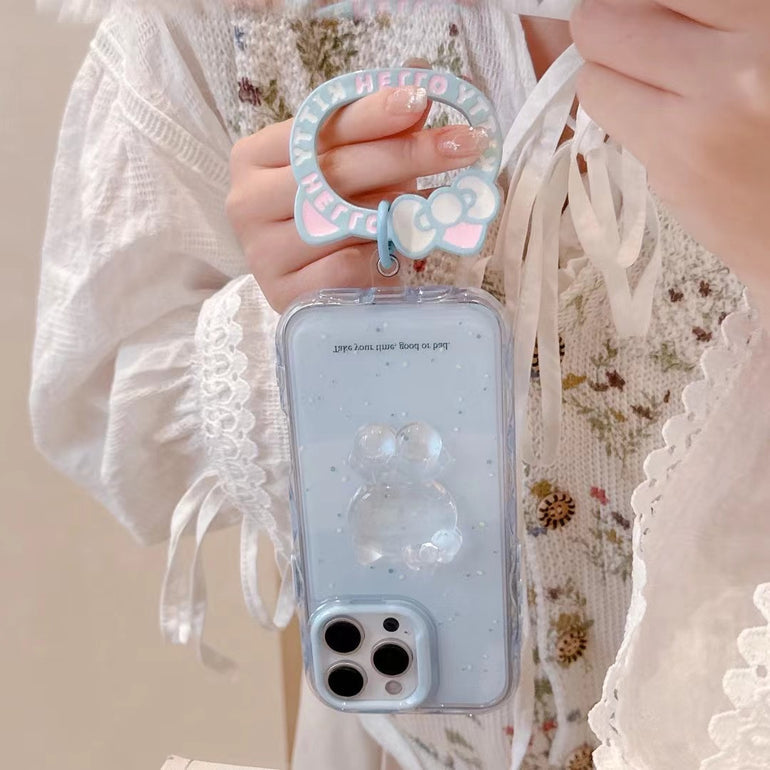 Cute Kitty Silicon Case For iPhone With Charm