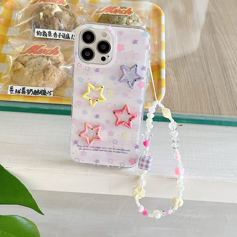 Star Family Silicon Case For iPhone With Charm