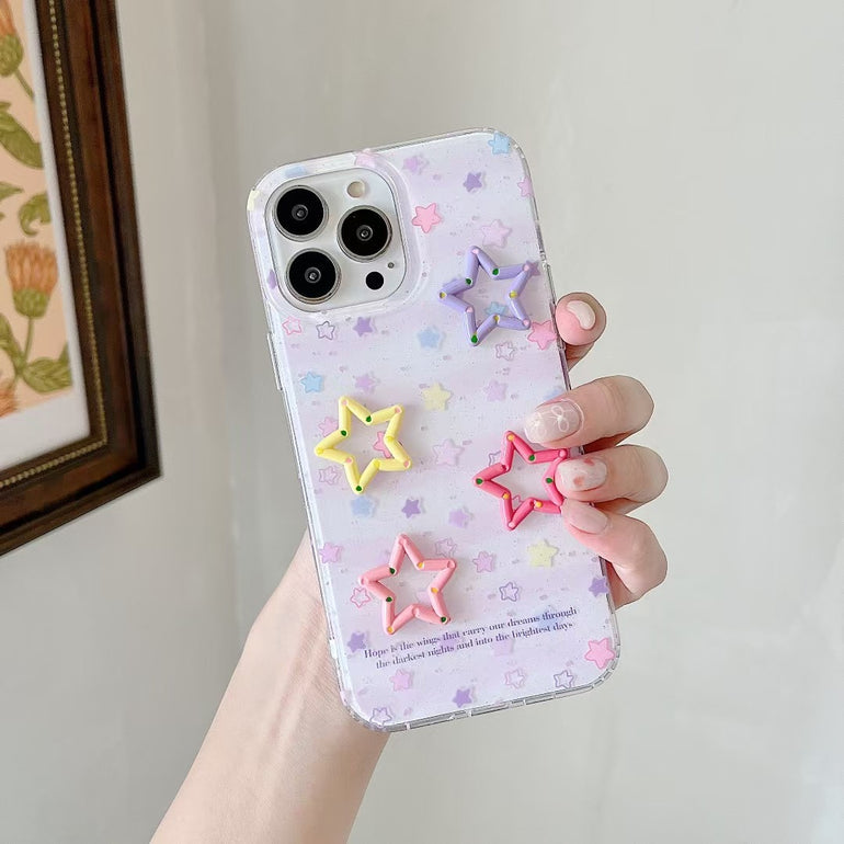 Star Family Silicon Case For iPhone With Charm