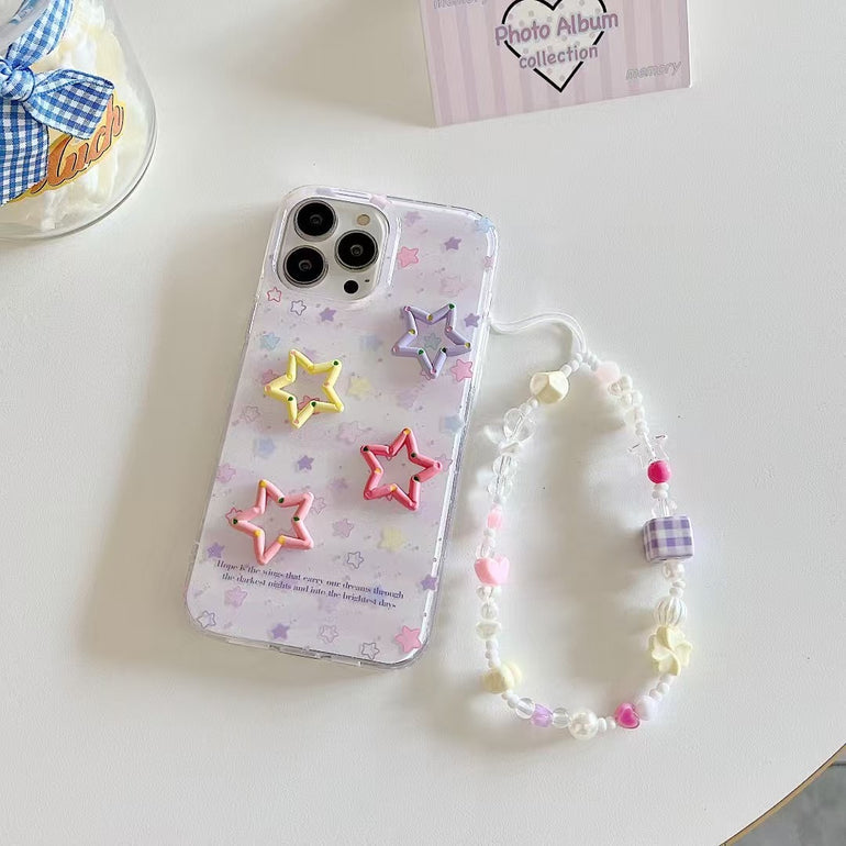 Star Family Silicon Case For iPhone With Charm
