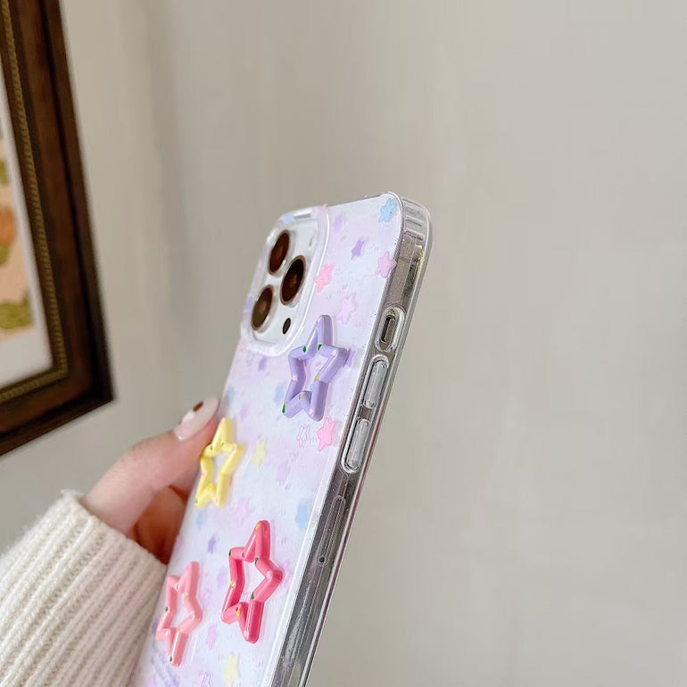 Star Family Silicon Case For iPhone With Charm