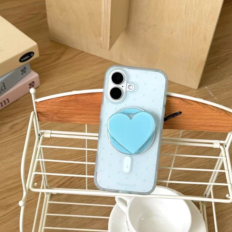 Pastel Color Silicon Magsafe Case For iPhone With Heart Magsafe Holder