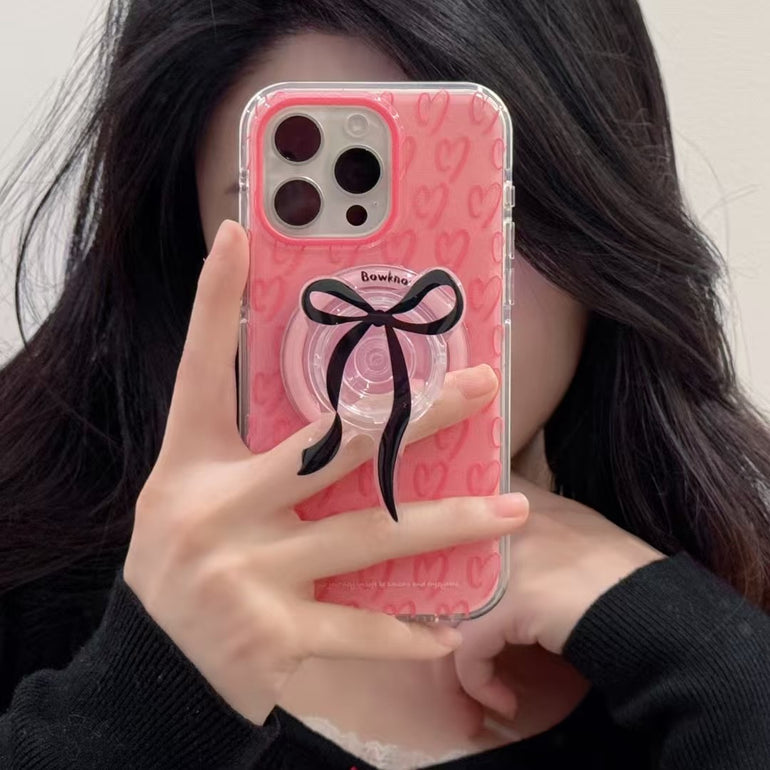 Heart Pattern Magsafe Case For iPhone With Magsafe Holder