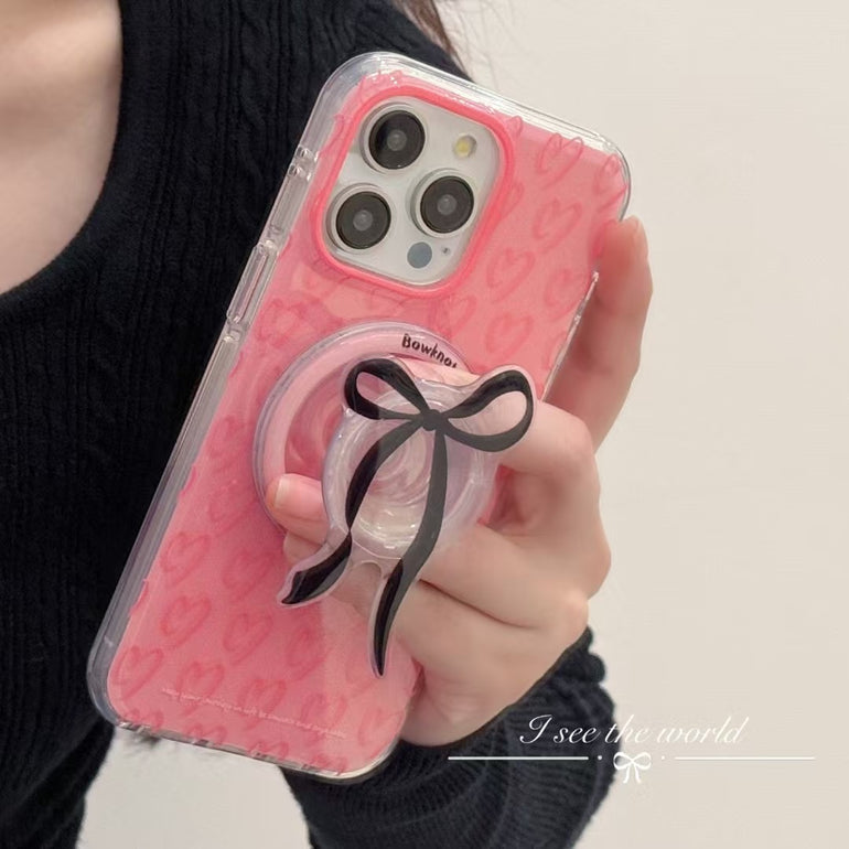 Heart Pattern Magsafe Case For iPhone With Magsafe Holder