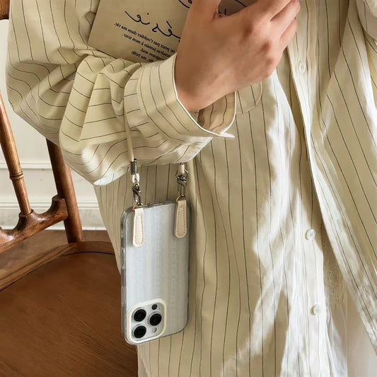 Stripes Designer Case For iPhone With Hand Bracelet