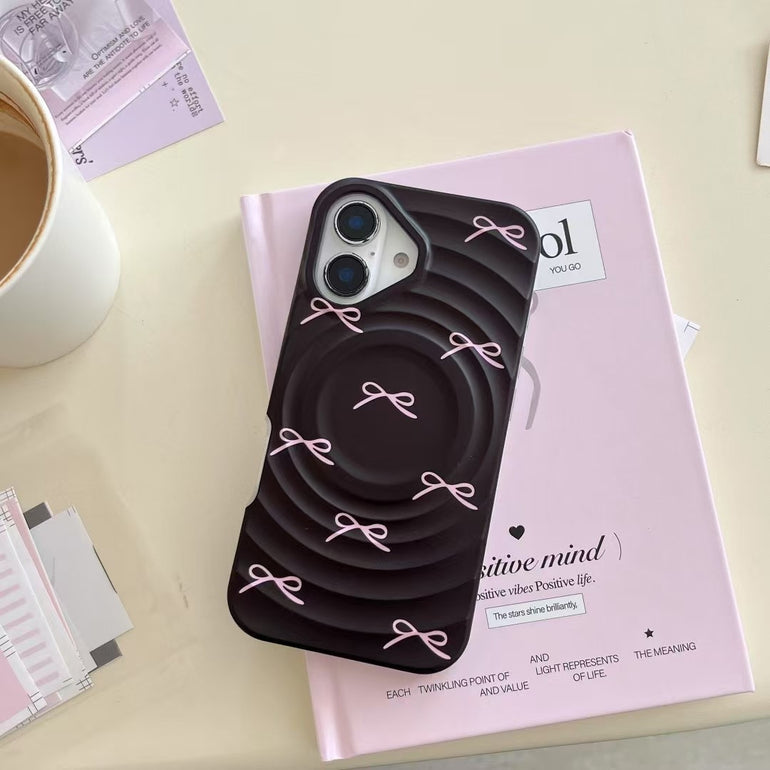 Ripple Designer Magsafe iPhone Case With Bow Magsafe Holder