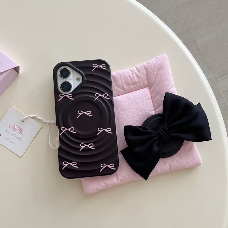 Ripple Designer Magsafe iPhone Case With Bow Magsafe Holder