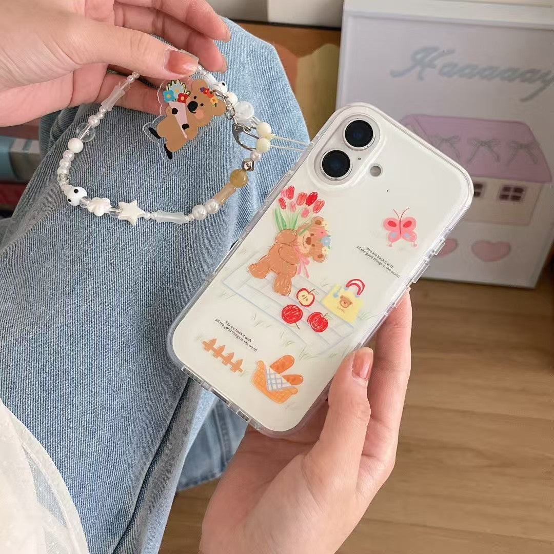 Check Silicon Case For iPhone With Charm