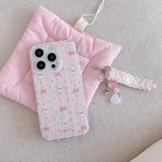 Lovely Cats Designer Case For iPhone With Charm
