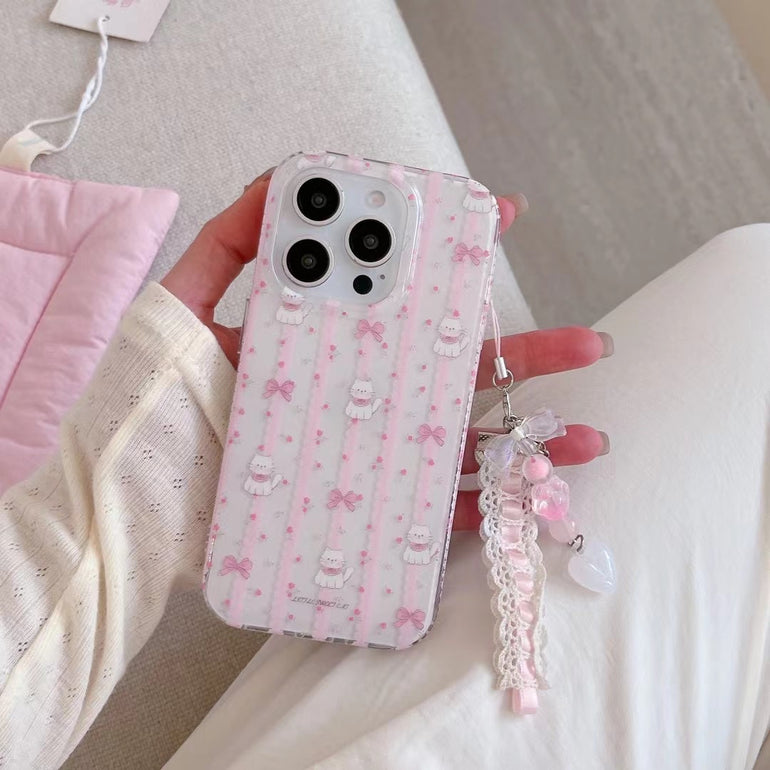 Lovely Cats Designer Case For iPhone With Charm
