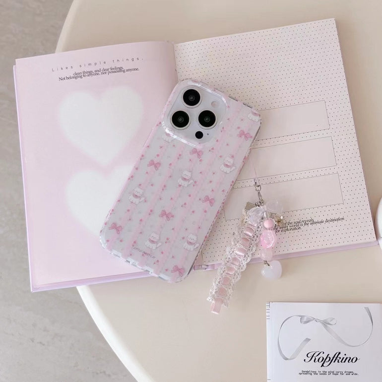 Lovely Cats Designer Case For iPhone With Charm