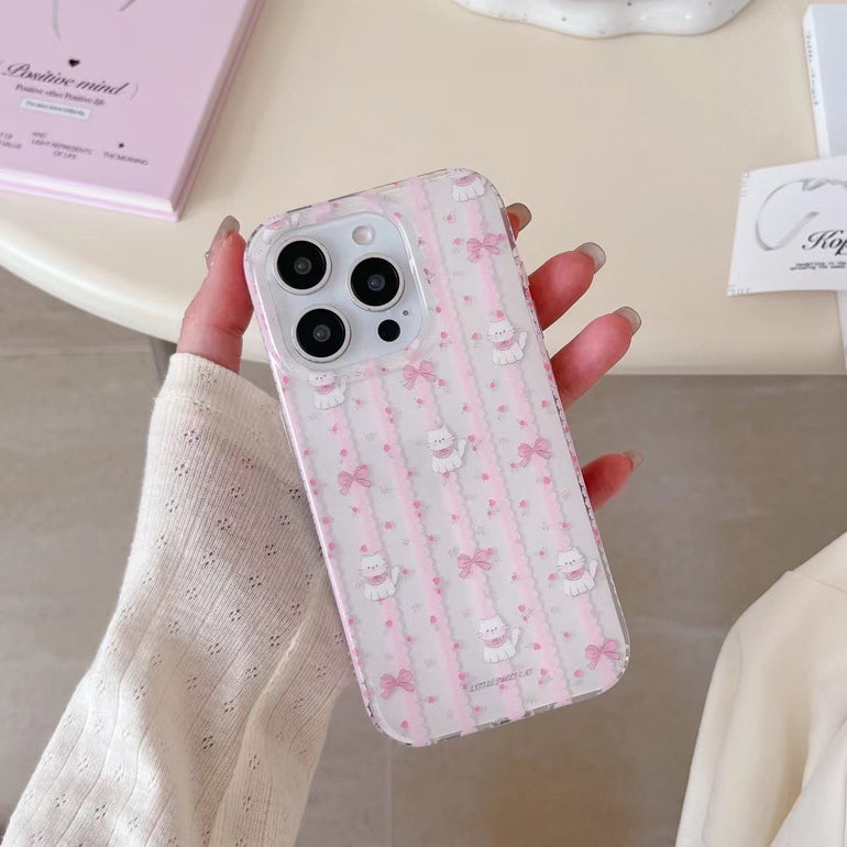 Lovely Cats Designer Case For iPhone With Charm