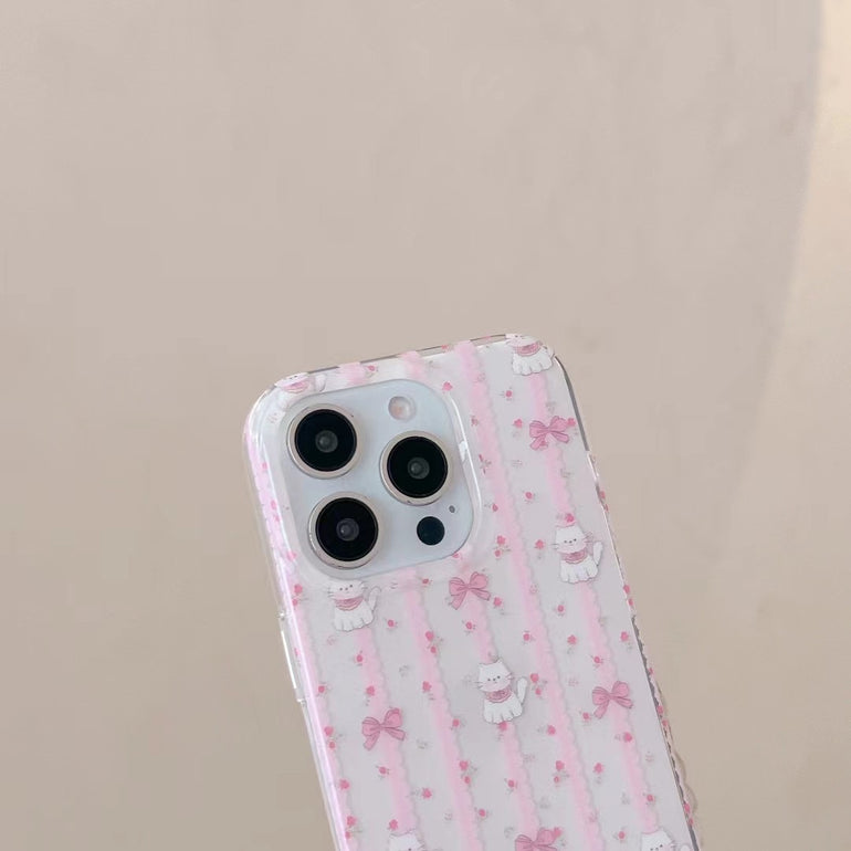 Lovely Cats Designer Case For iPhone With Charm