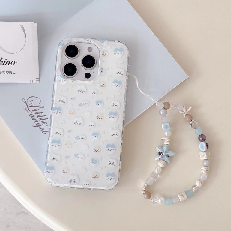 Cute Cartoon Pattern Silicon iPhone Case With Charm
