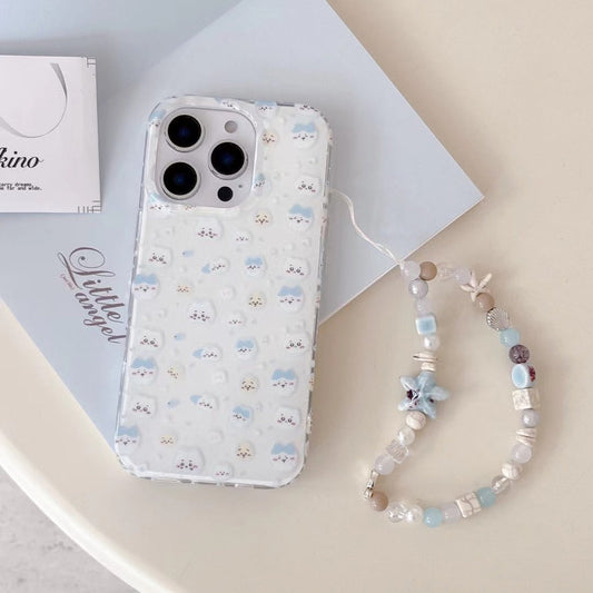 Cute Cartoon Pattern Silicon iPhone Case With Charm