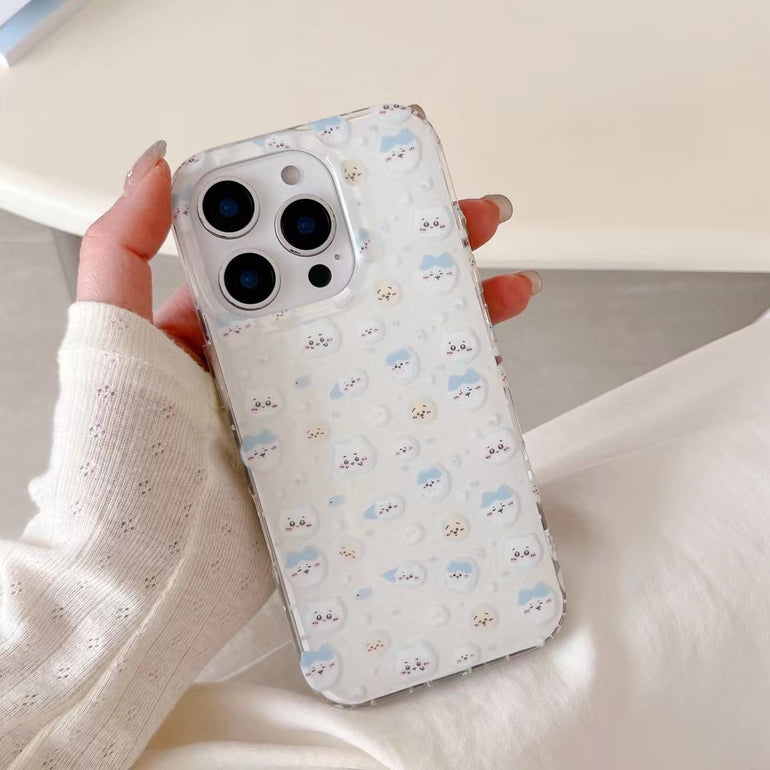 Cute Cartoon Pattern Silicon iPhone Case With Charm