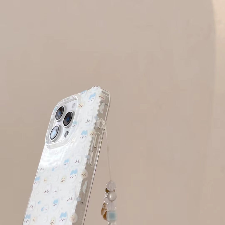 Cute Cartoon Pattern Silicon iPhone Case With Charm