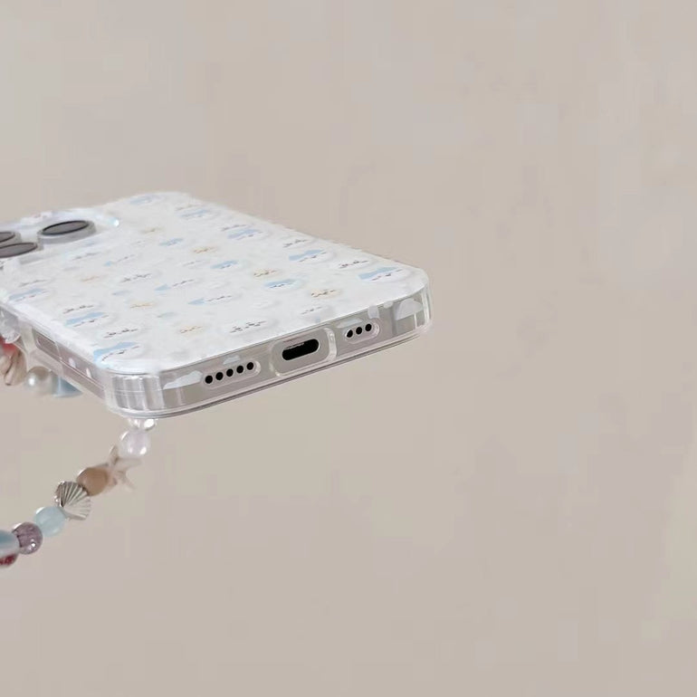 Cute Cartoon Pattern Silicon iPhone Case With Charm