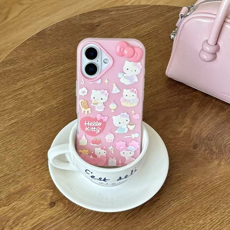 Kitty's Party Silicon Case For iPhone